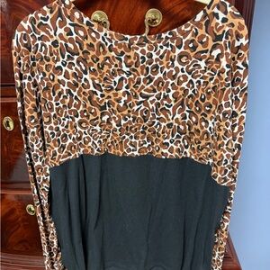 Lilly Pulitzer Leopard Print Top in Brown and Black Finn top